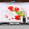 75x45cm Red Tulip Oil Pattern-Proof Water-Proof Küche Wandaufkleber
