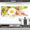 75x45cm wilde Chrysantheme Muster Öl-Proof Water-Proof Küche Wandaufkleber