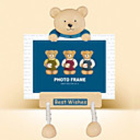 7.75 "H Land-Art-Bären-Muster Bilderrahmen