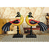 7.75 "H Land-Art-Pfau Sammlerstück (2 PCS)