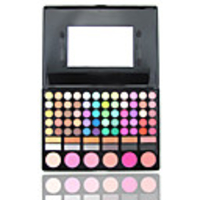 78 Farben Lidschatten 3in1 Profi 60 12 6 Lippenstift Rouge Make-up kosmetische Palette mit Spiegel 2 Schwamm-Applikator