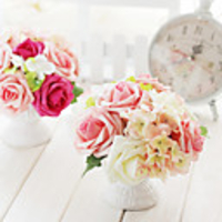 7.87 "Photokatalysator Materialien Life Like Summer Flowers Blumengesteck mit rosa Farbe