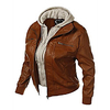 7encounter Damen plus Bomberjacke mit Hoodie Tan xxl Lightinthebox