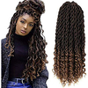 7er Pack Faux Goddess Locs häkeln Haarverlängerungen,  synthetische Xpressions Flechten Haar,  tiefwelliges Faserhaar mit lockigen Enden (20 Zoll,  t1b / 27 ) Lightinthebox