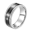 7mm glatte Edelstahl Spinner Ringe für Frauen Männer Herzschlag Paar Ringe schwarz Größe 10
