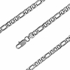 7mm massives Herren Edelstahl Figaro Kettenarmband 8
