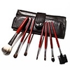 7Pcs Ziegenhaar Make-up Pinsel in wunderschönen dunkelbraune Ledertasche