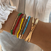 7tlg Damen Armreife Manschetten-Armbänder Perlenarmband Stapelbar Mode Geburtstag Liebe Stilvoll Einfach Einzigartiges Design Punk Rockig Glas Armband Schmuck Regenbogen Für Geschenk Abiball