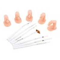 7tlg Nail Art Pinsel mit 5er Praxis Finger Training Anzeige Nail Art Werkzeug