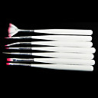7tlg Nail Art Pinsel mit weißem Griff