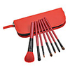 7tlg roter Griff Kosmetik Pinsel mit Red Zipper Bag