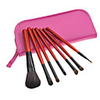 7tlg roter Griff Kosmetik Pinsel Set mit Rose Reißverschlusstasche