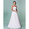 A-Linie Hochzeitskleider Trägerlos Boden-Länge Satin mit Spitzen-Overlay Trägerlos Formal Einfach Vintage Schlichte Brautkleider Übergrössen mit Spitze 2020 Lightinthebox