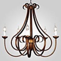 Antique Einfache Kronleuchter 5 leuchtet Kupfer Metall