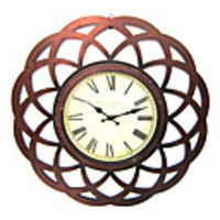 Antique Floral Metal Wall Clock 24 "