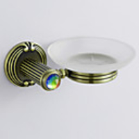 Antique Style Antique Colorful von Crystal Dekoriert Bronze Fertig stellen Messing Round Shape-Soap Holders Dish