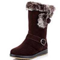 AOLUN Fashion Kaninchen-Pelz-Schnee-Aufladungen (Wein)