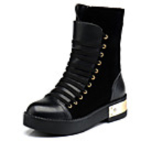 AOLUN Mode Leder Martin Stiefel (Schwarz)