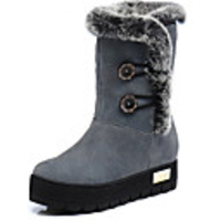 AOLUN Warm Rabbit Fur Snow Boots (Grau)