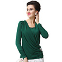 AOSBELL Damenmode Große Größen Diamonade Langarm-Shirt (Screen Color)