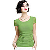 AOSBELL Frauennetz Puff Kurzarmhemd (Grün)