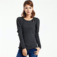AOSIBAER Frauen Knit Primer Shirt (Dunkelgrau)