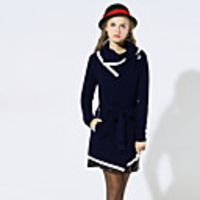 AOSIBAER Frauen Pullover Coat (Marine-Blau)