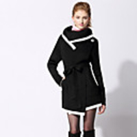 AOSIBAER Frauen Pullover Mantel (Schwarz)