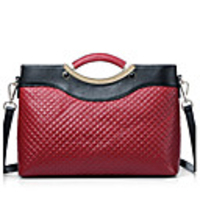 Aovo Kontrast Farbe Top Layer Leder-Handtasche