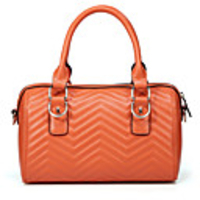 Aovo Twill Leder Boston Bag