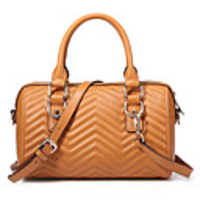 Aovo Twill Modische Leder Boston Bag