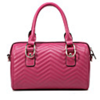 Aovo Twill Stilvolle Leder Boston Bag