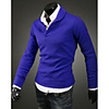 Aowofs Außenhandel Kleidung European Style Herren Langarm-Strickwaren (Blau)