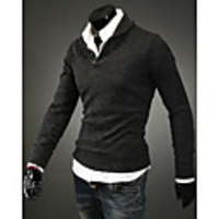 Aowofs Außenhandel Kleidung European Style Herren Langarm-Strickwaren (Brown)