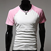 Aowofs Außenhandel Stilvolle Qualitätswaren Mode Raglan Kurzarm-Sleece dünnes T-Shirt (Screen Color)