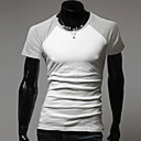 Aowofs Außenhandel Vitage Stil der Qualitätswaren Mode Raglan Kurzarm-Sleece dünnes T-Shirt (Screen Color)