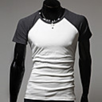 Aowofs Außenhandelsqualitätswaren Mode und stilvolle Raglan Kurzarm-Sleece dünnes T-Shirt (Screen Color)