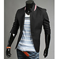 Aowofs Außenhandelsqualitätswaren-neuen Art-Männer einreihig Fashion Business-Anzug (schwarz)