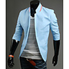 Aowofs Außenhandelsqualitätswaren-neuen Art-Männer einreihig Fashion Business Suit (Light Blue)