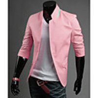 Aowofs Außenhandelsqualitätswaren-neuen Art-Männer einreihig Fashion Business Suit (Pink)
