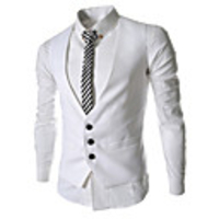 Aowofs Ebay HOT 2016 New Style Fashion Casual Business-Weste (weiß)