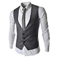 Aowofs Ebay HOT 2017 New Style Fashion Casual Business-Weste (Grau)