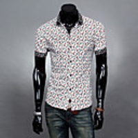 Aowofs Herren Freizeit Mantel Kurzarmhemd 8837 weiß