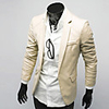 Aowofs Herren Korean Style Solid Color Einbaukausal Coat (Khaki)
