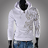 Aowofs Herren New Style Mode Gedruckt Hoodied Sweater (weiß)
