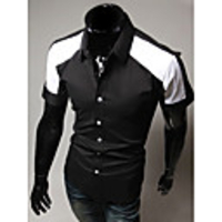 Aowofs Herren Revers Neck Basic-Mantel-T-Shirt 7606 schwarz