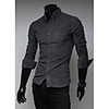 Aowofs Herren Solid Color Mantel Langarm-Shirt 7602 grau