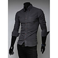 Aowofs Herren Solid Color Mantel Langarm-Shirt 7602 grau