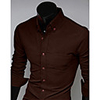 Aowofs Herren Solid Color Mantel Langarm-Shirt 7602 Kaffee