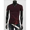 Aowofs Herren V Neck Solid Color Stickerei T-Shirt 7652 Bildschirmfarbe